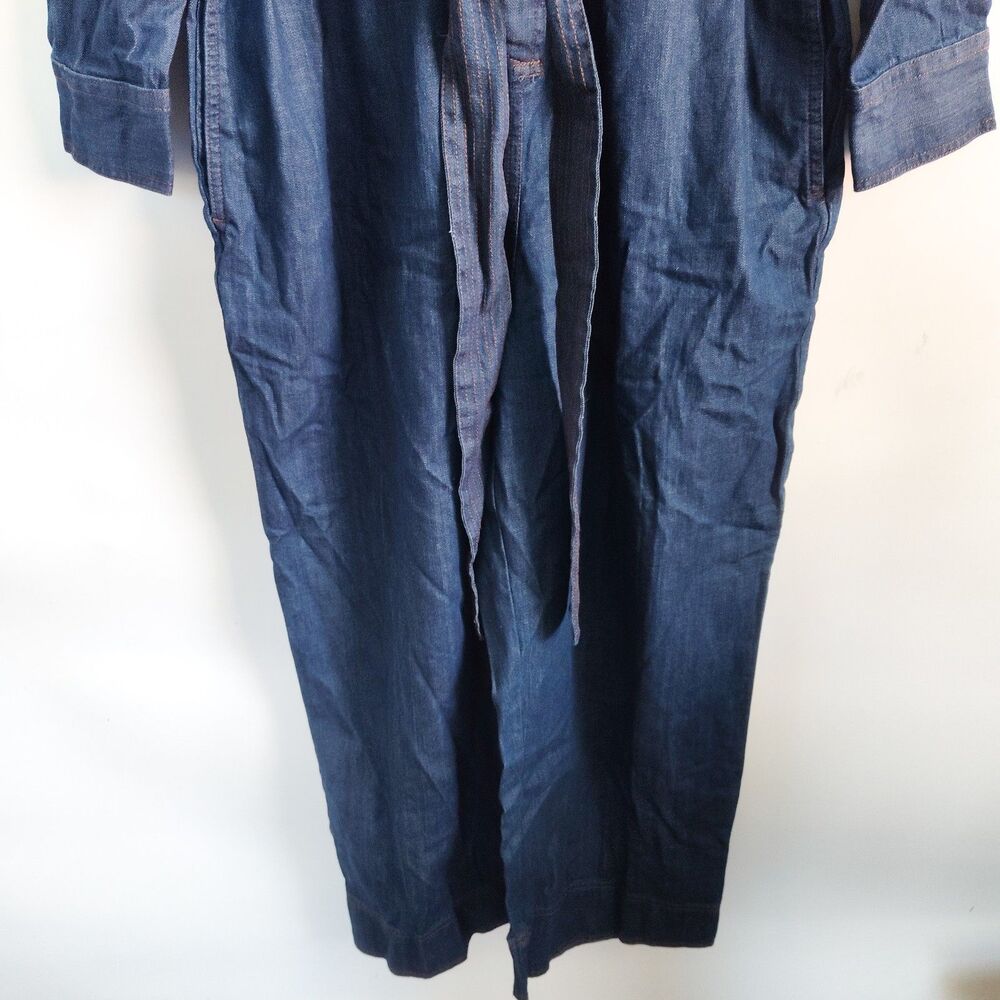 New Banana Republic Denim‎ Tailored Jumpsuit Medium Dark Blue Long Sleeve NWT - Picture 9 of 15